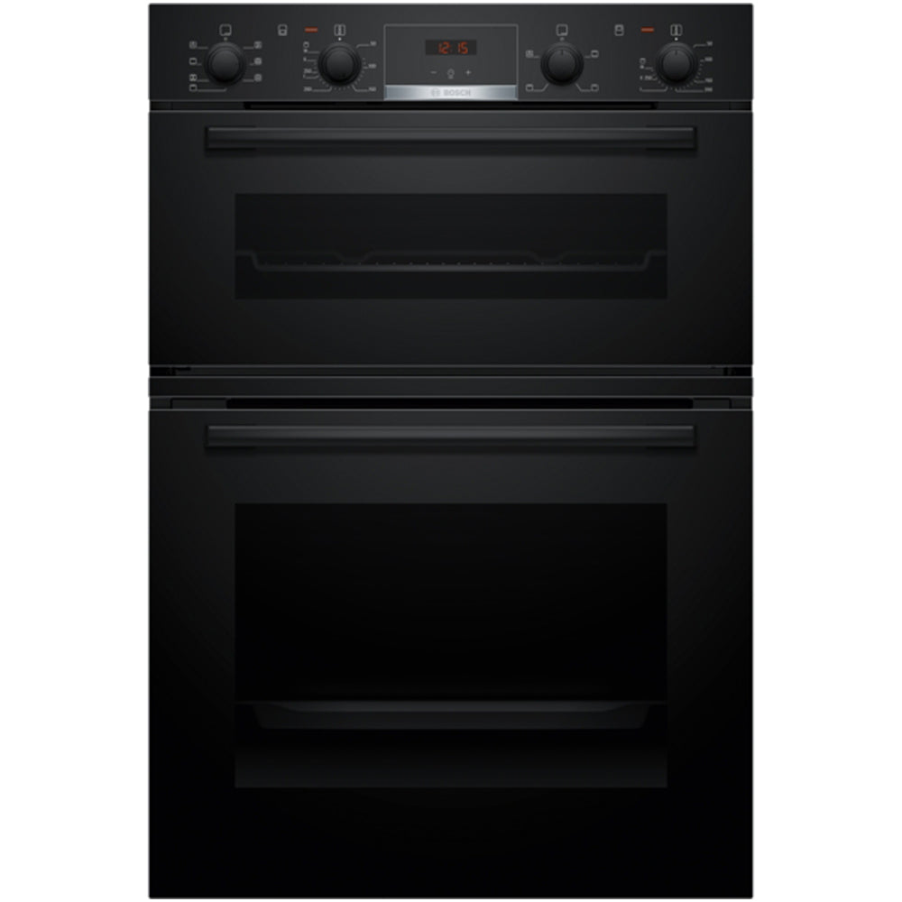bosch-mba533bb3b-electric-double-oven-1178187086 Bosch MBA533BB3B Series 4 Built-In Electric Double Oven Black - A+B Rated - Image 1