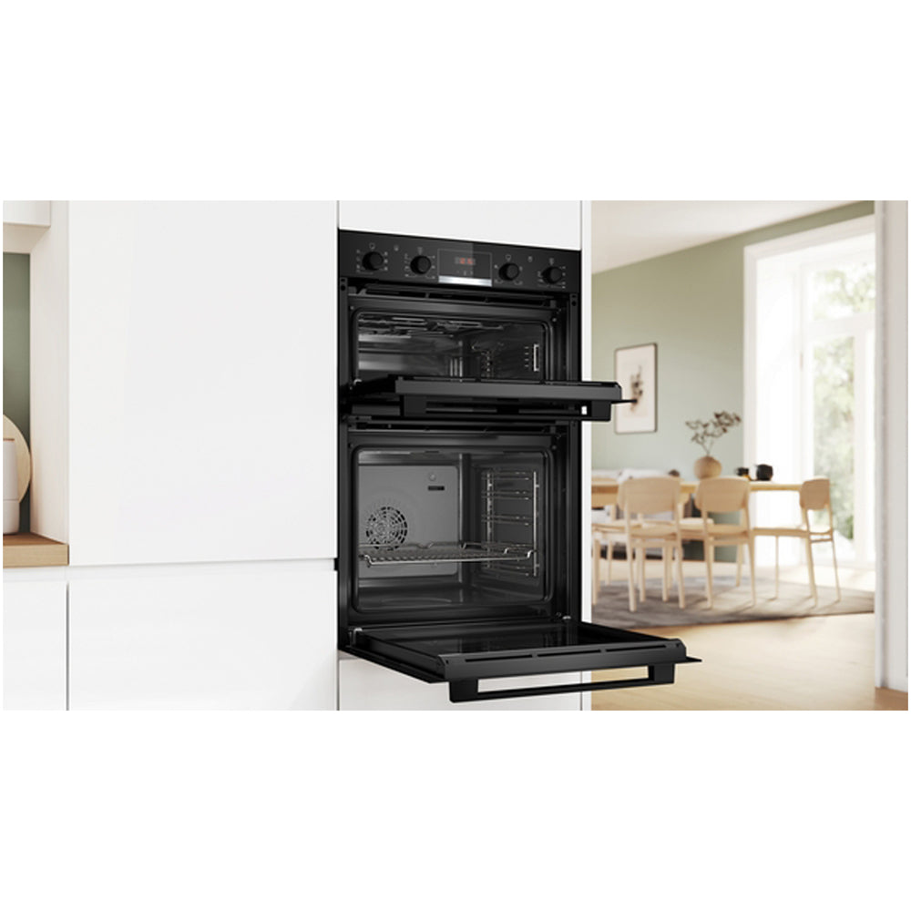 bosch-mba533bb3b-electric-double-oven-1178187090 Bosch MBA533BB3B Series 4 Built-In Electric Double Oven Black - A+B Rated - Image 6