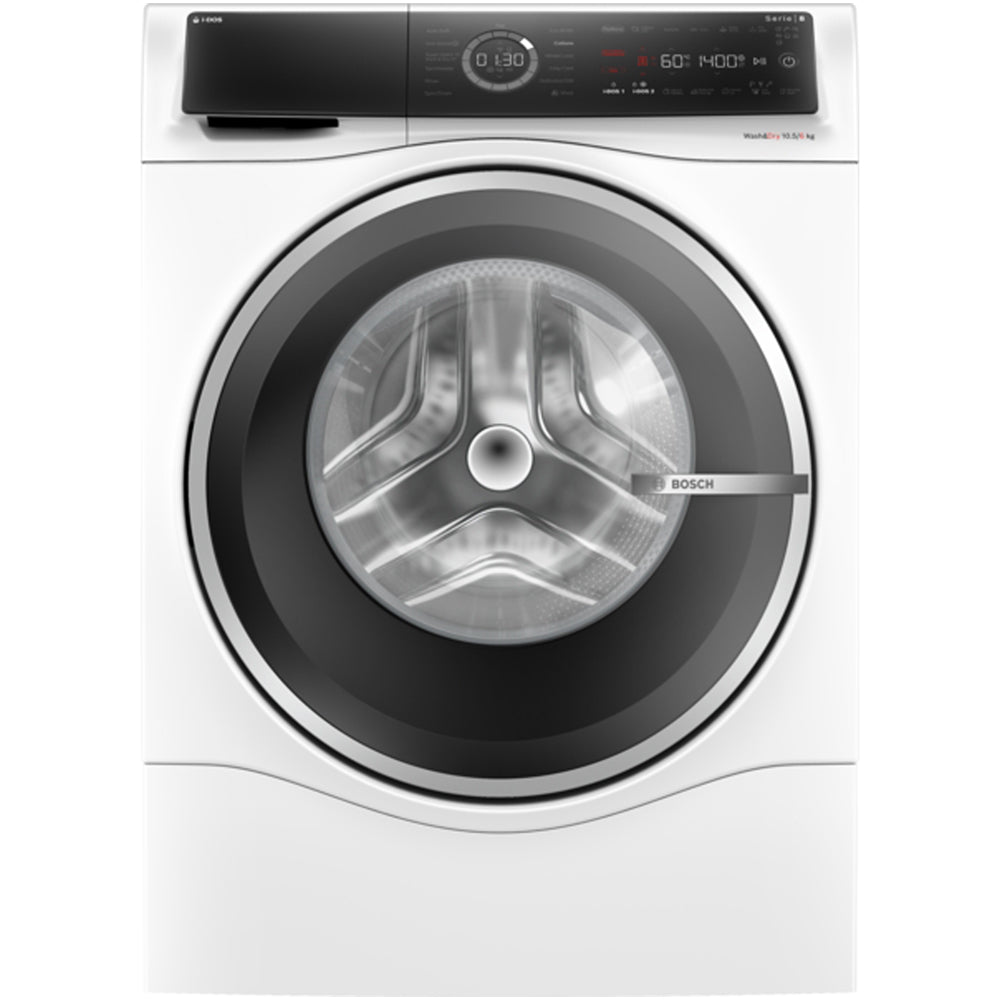 bosch-wnc25410gb-series-8-10-5-6kg-washer-dryer-with-1400-spin-white-d-rated-1176773051 Bosch WNC25410GB Series 8 10.5+6kg Washer Dryer with 1400 Spin White - D Rated - Image 1