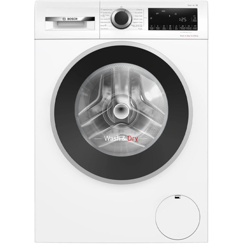 bosch-wng25401gb-series-6-freestanding-washer-dryer-10-5-6kg-1400-spin-white-1108079322 Bosch WNG25401GB Series 6 Freestanding Washer Dryer 10.5+6kg 1400 Spin White - Image 1