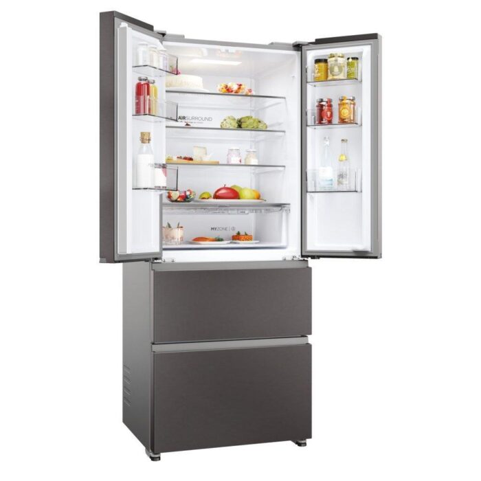 Haier HFR3718ENMD 70cm Total No Frost Fridge Freezer Dark Inox - Image 2