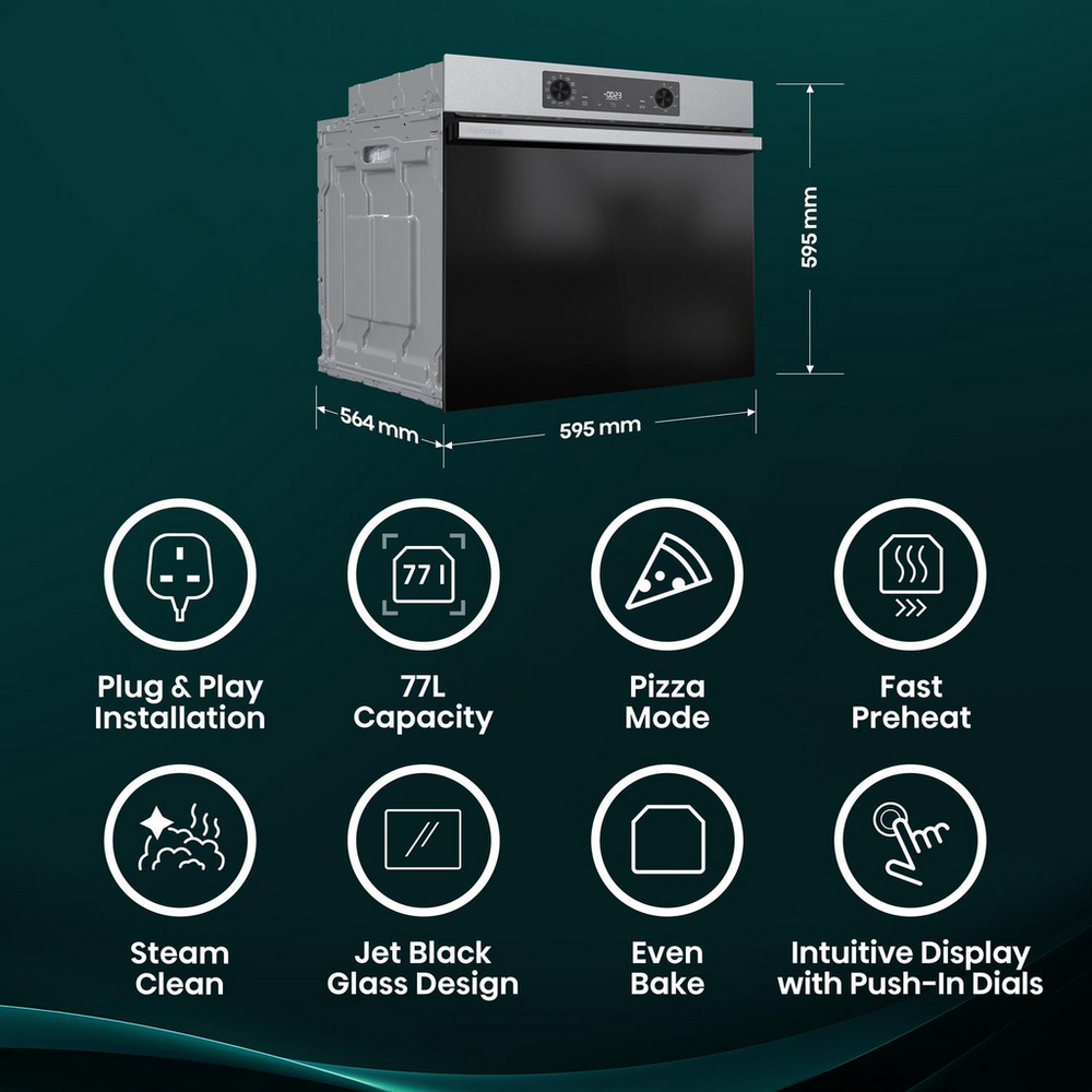 hisense-bi622axpguk-hi4-59-5cm-built-in-electric-single-oven-stainless-steel-1195941131 Hisense BI622AXPGUK Hi4 59.5cm Built In Electric Single Oven Stainless Steel - Image 3