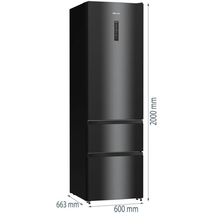 Hisense RM469N4AFDUK Freestanding Frost Free Fridge Freezer Black - Image 5