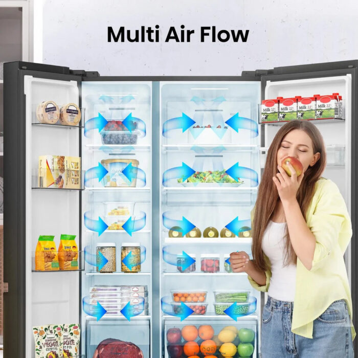 Hisense RS840N4WFE Freestanding Frost Free American Fridge Freezer Black Stainless Steel - Image 9