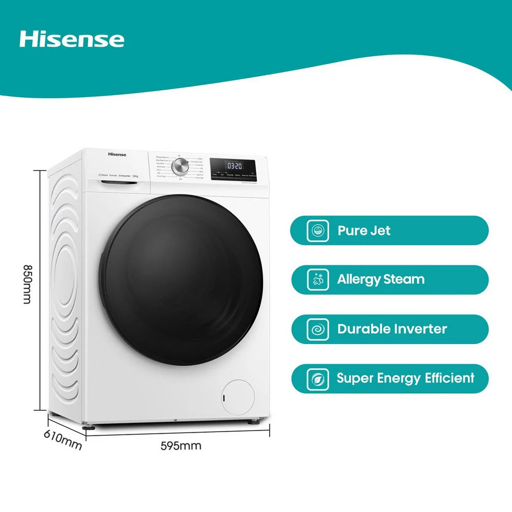 hisense-wfqa1014evjm-3-series-10-kg-1400-spin-freestanding-front-load-washing-machine-white-1173507242 Hisense WFQA1014EVJM 3 Series 10 kg 1400 Spin Freestanding Front Load Washing Machine White - Image 2