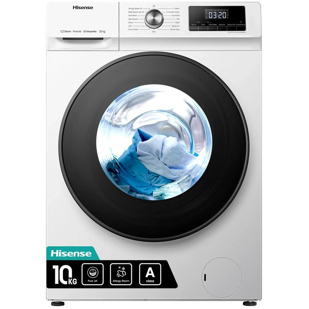 hisense-wfqa1014evjm-3-series-10-kg-1400-spin-freestanding-front-load-washing-machine-white-1173507247 Hisense WFQA1014EVJM 3 Series 10 kg 1400 Spin Freestanding Front Load Washing Machine White - Image 1