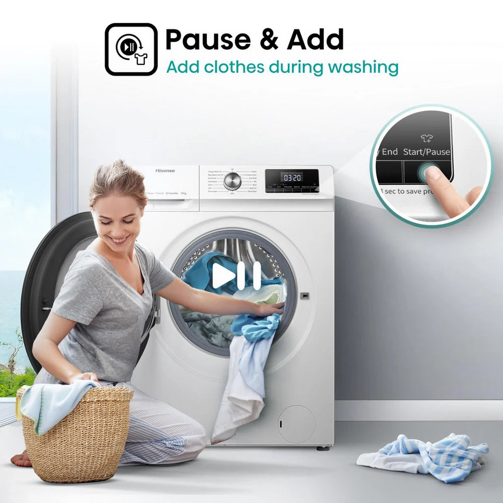 hisense-wfqa1014evjm-3-series-10-kg-1400-spin-freestanding-front-load-washing-machine-white-1173507249 Hisense WFQA1014EVJM 3 Series 10 kg 1400 Spin Freestanding Front Load Washing Machine White - Image 9