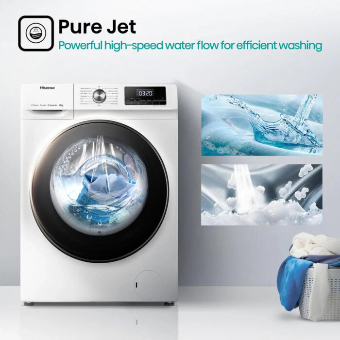 Hisense WFQA1014EVJM 3 Series 10 kg 1400 Spin Freestanding Front Load Washing Machine White - Image 10