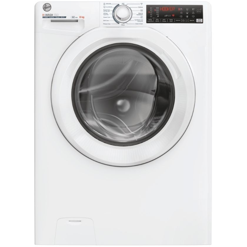 hoover-h3wps486tam6-80-8kg-1400-spin-freestanding-washing-machine-white-a-rated-1159851917 Hoover H3WPS486TAM6-80 8kg 1400 Spin Freestanding Washing Machine White A Rated - Image 1