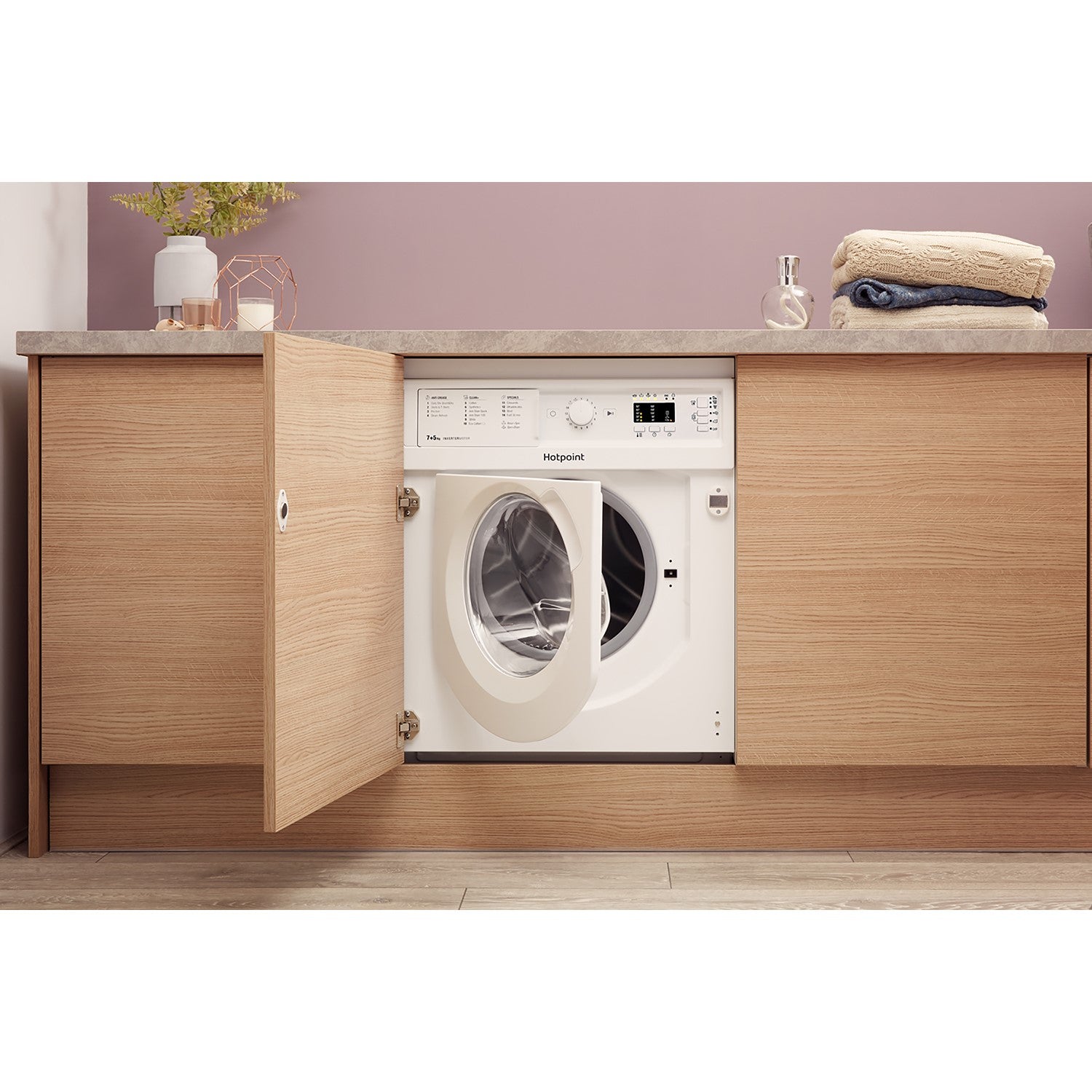 hotpoint-biwdhg75148ukn-7-5kg-1400-spin-built-in-washer-dryer-with-anti-stain-white-1181796568 Hotpoint BIWDHG75148UKN 7+5kg 1400 Spin Built In Washer Dryer With Anti-Stain White - Image 8
