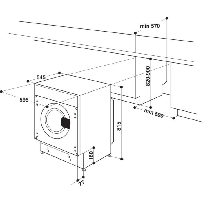 Hotpoint BIWDHG961485 Integrated Washer Dryer With 1400 Spin White - Image 15