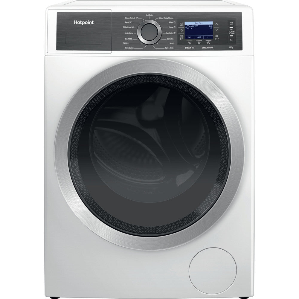 hotpoint-h789gpoweruk-8kg-1400-spin-freestanding-washing-machine-white-1082405405 Hotpoint H789GPOWERUK 8Kg 1400 Spin Freestanding Washing Machine White - Image 1