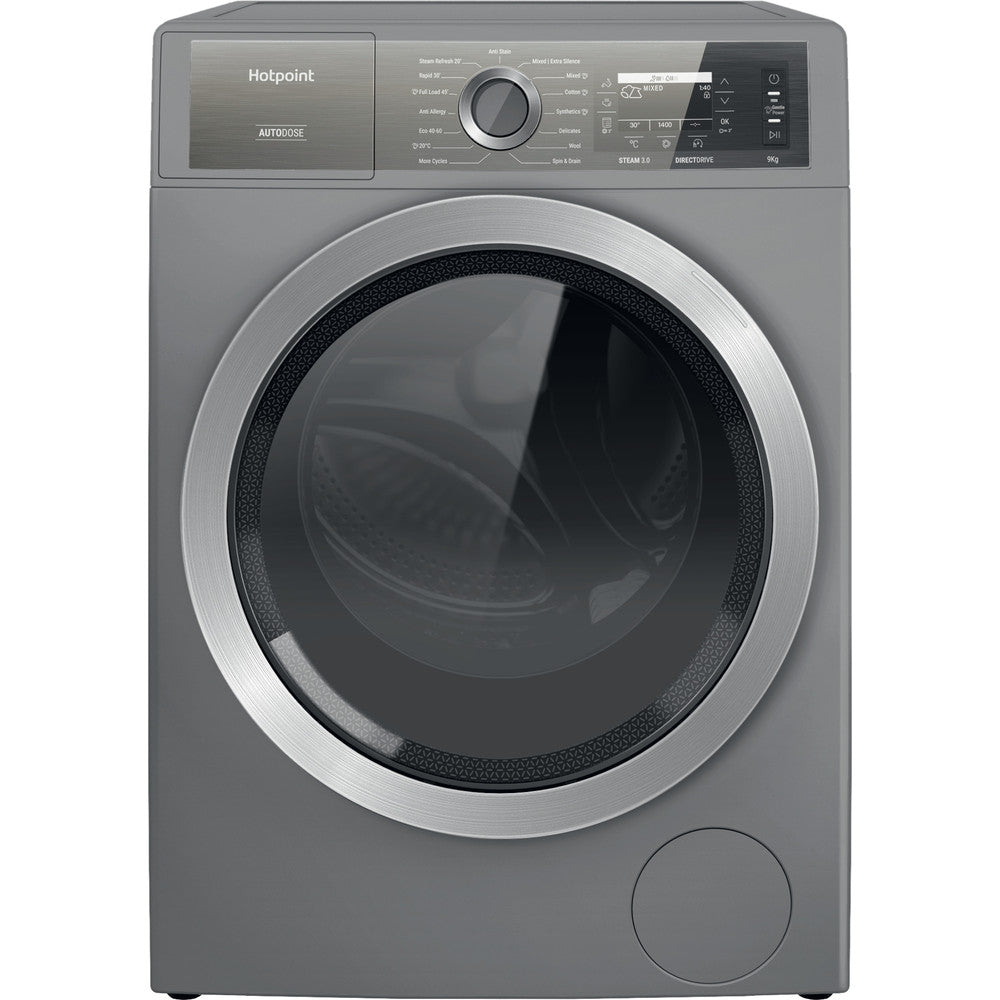 hotpoint-h899adsgpoweruk-9kg-1400-spin-autodose-freestanding-washing-machine-silver-1082405497 Hotpoint H899ADSGPOWERUK 9Kg 1400 Spin Autodose Freestanding Washing Machine Silver - Image 1