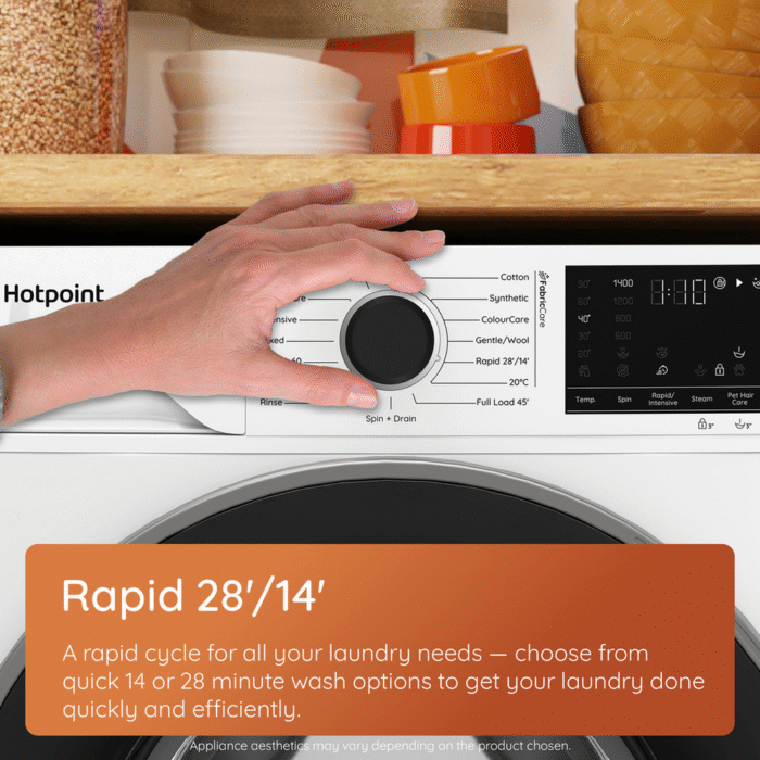 Hotpoint HBWH 93 CARE UK 9kg 1400 spin Freestanding Washing Machine White - Image 9
