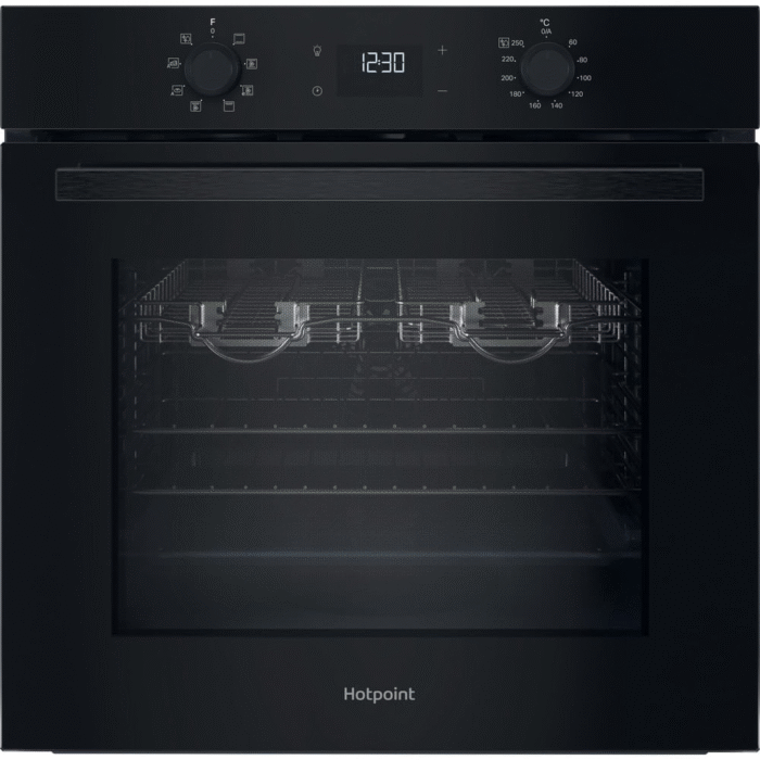Hotpoint HO455HZBUK Class 2 Built-In Single Multifunction Oven with Multiflow and Easy Grill Black - Image 1