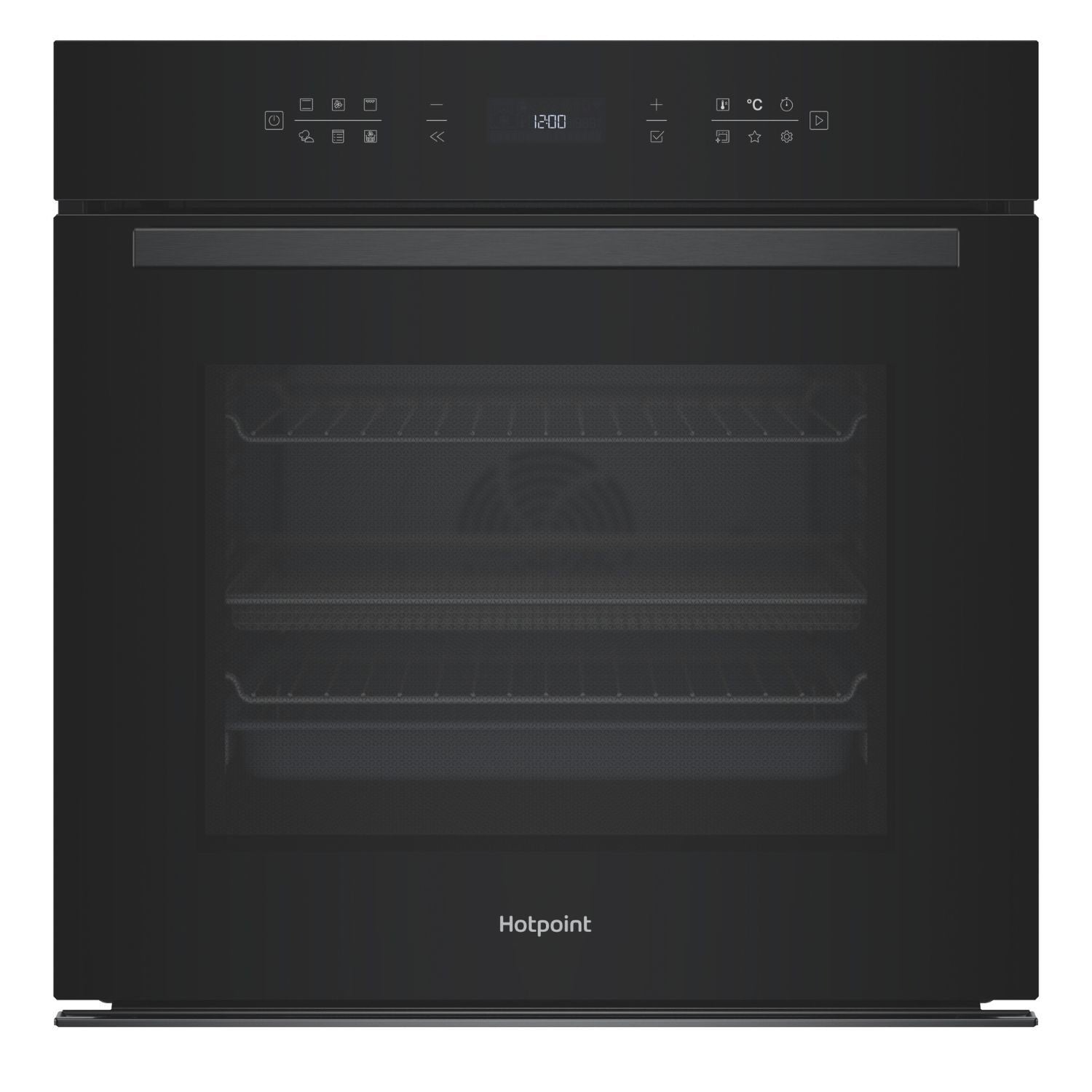 hotpoint-hoi68pt1sbuk-class-6-electric-multifunction-single-oven-with-air-fry-and-dualclean-black-1178021486 Hotpoint HOI68PT1SBUK Class 6 Electric Single Oven with Air Fry and DualClean Black - Image 1