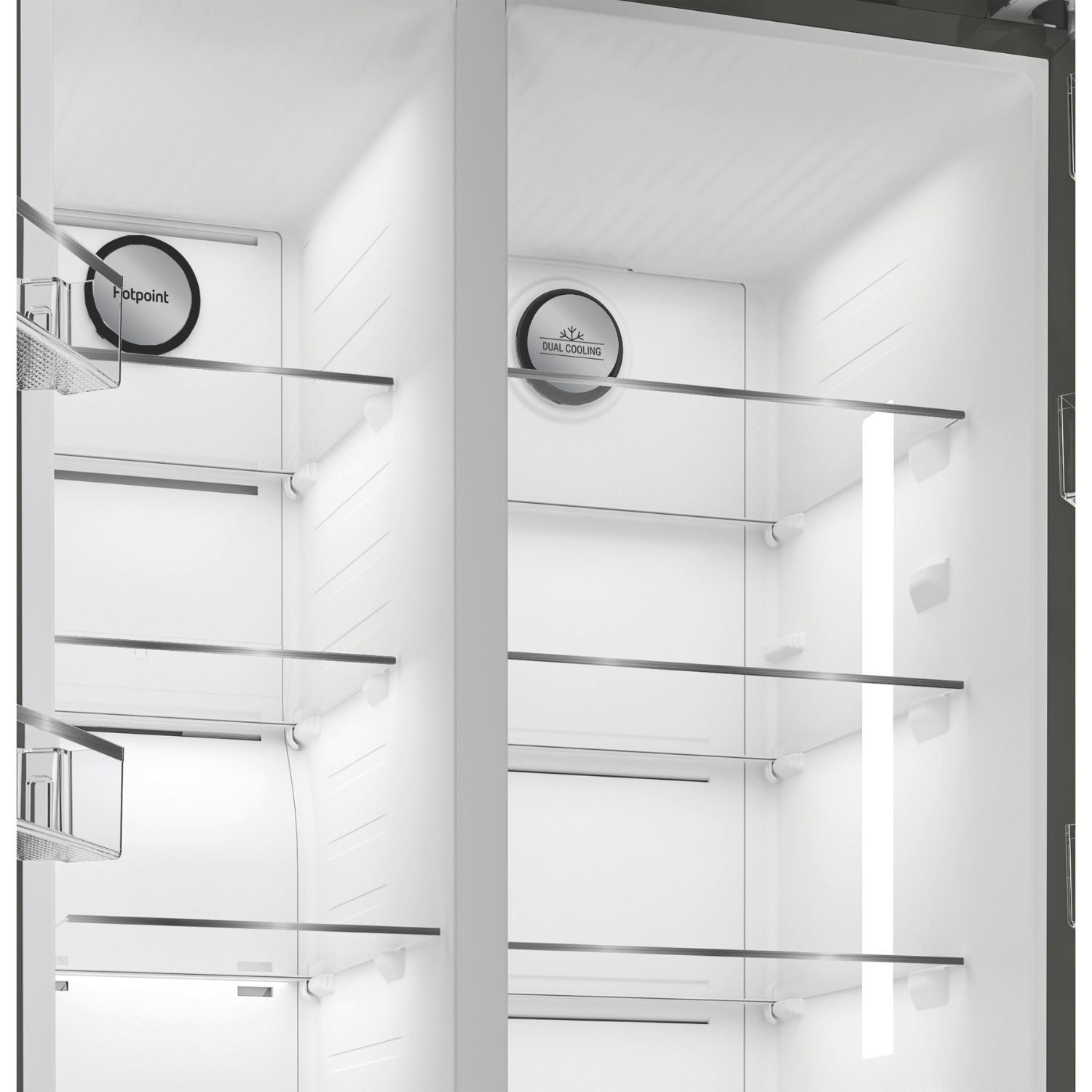 hotpoint-hpg26592xp4uk-side-by-side-dual-no-frost-american-fridge-freezer-silver-1180618518 Hotpoint HPG26592XP4UK Side By Side Dual No Frost American Fridge Freezer Silver - Image 4