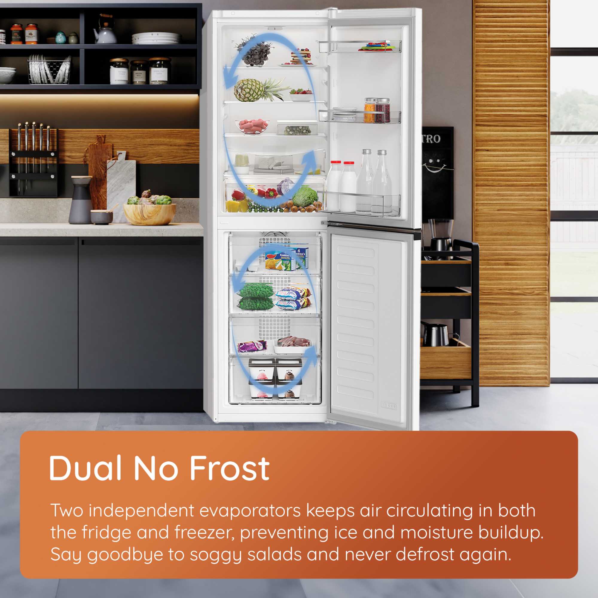 hotpoint-hpkf5351xp4uk-dual-no-frost-freestanding-fridge-freezer-with-even-flow-inox-1195666255 Hotpoint HPKF5351XP4UK Dual No Frost Freestanding Fridge Freezer with Even Flow Inox - Image 10