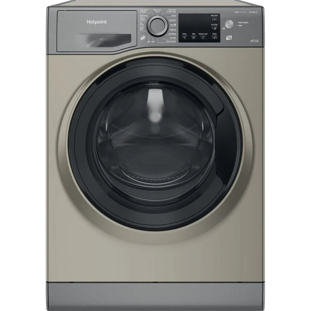 hotpoint-ndb8635gk-8-6kg-1400-spin-washer-dryer-graphite-1082406343 Hotpoint NDB8635GK 8+6kg 1400 Spin Washer Dryer Graphite - Image 1