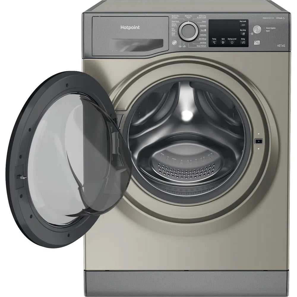 hotpoint-ndb9635gkuk-9-6kg-1400-spin-washer-dryer-graphite-1082406384 Hotpoint NDB9635GKUK 9+6Kg 1400 Spin Washer Dryer Graphite - Image 2