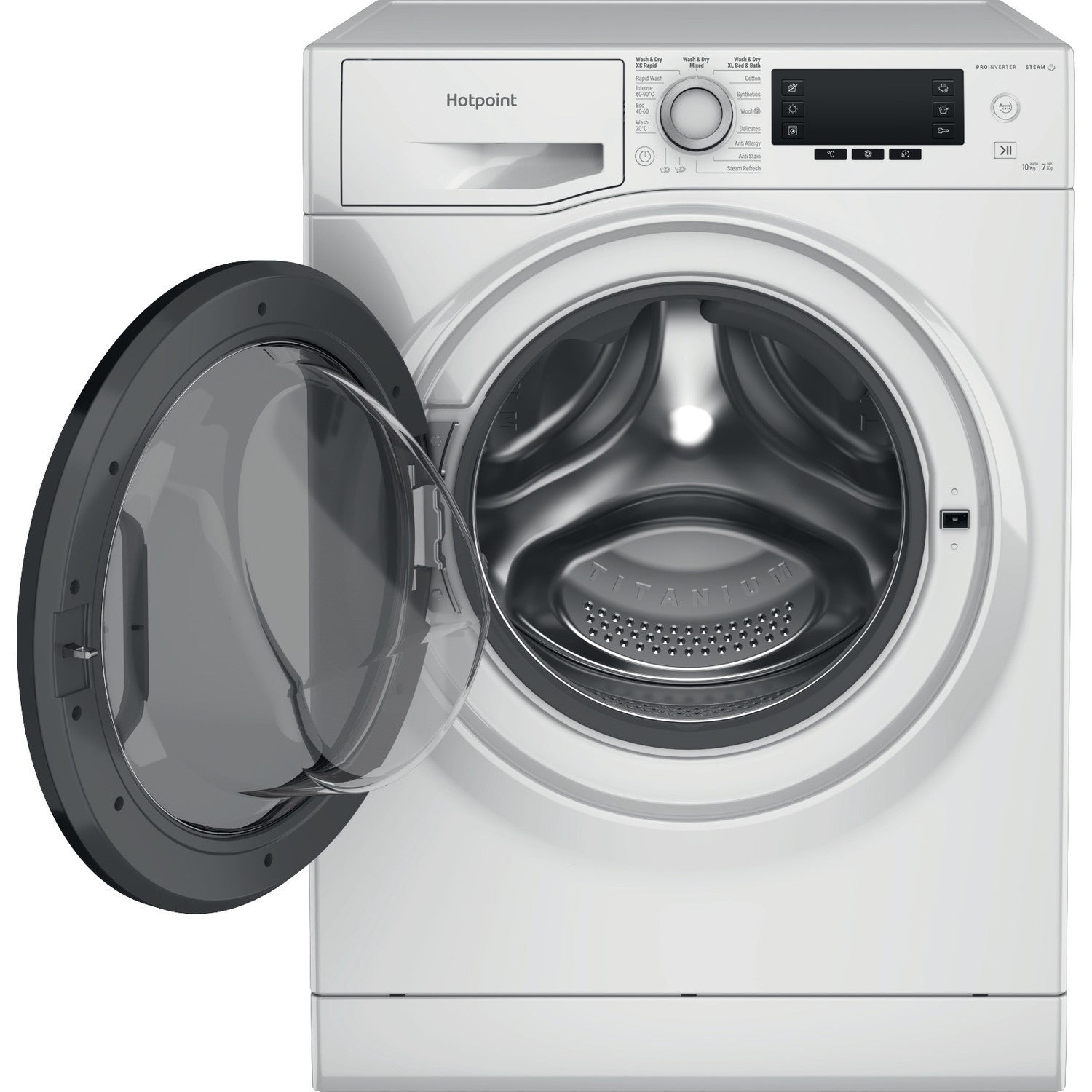 hotpoint-ndd10748dauk-10-7kg-1400-spin-activecare-freestanding-washer-dryer-white-1182080254 Hotpoint NDD10748DAUK 10+7kg 1400 Spin ActiveCare Freestanding Washer Dryer White - Image 2