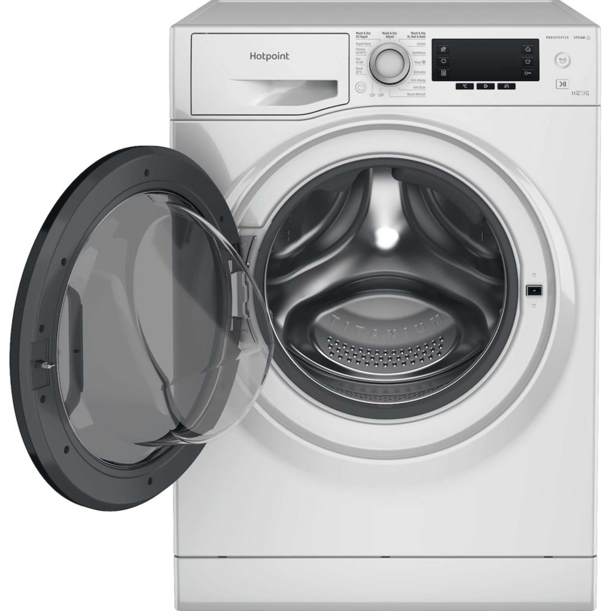 hotpoint-ndd11748dauk-11-7kg-1400-spin-activecare-freestanding-washer-dryer-white-1182123614 Hotpoint NDD11748DAUK 11+7kg 1400 Spin ActiveCare Freestanding Washer Dryer White - Image 2