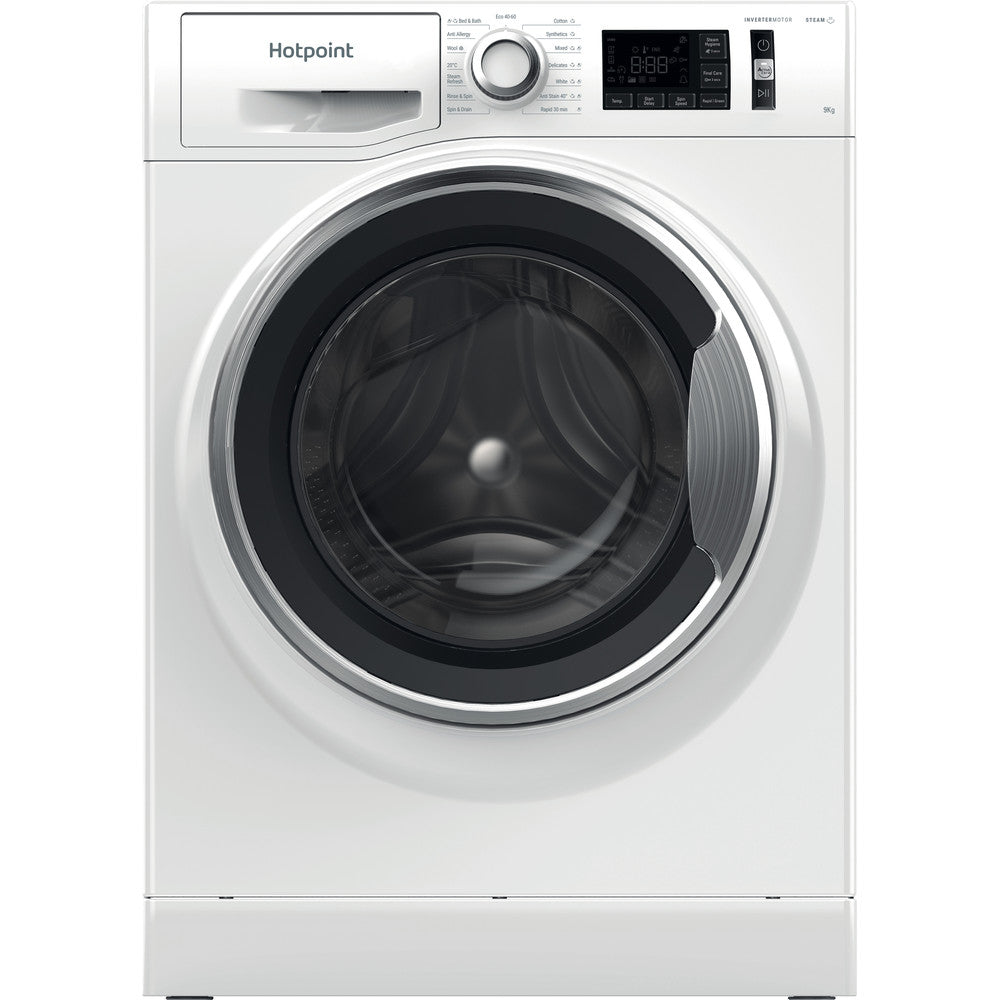 hotpoint-nm11948wcauk-9kg-1400-spin-washing-machine-white-white-1082406681 Hotpoint NM11948WCAUK 9kg 1400 Spin Washing Machine White - Image 1
