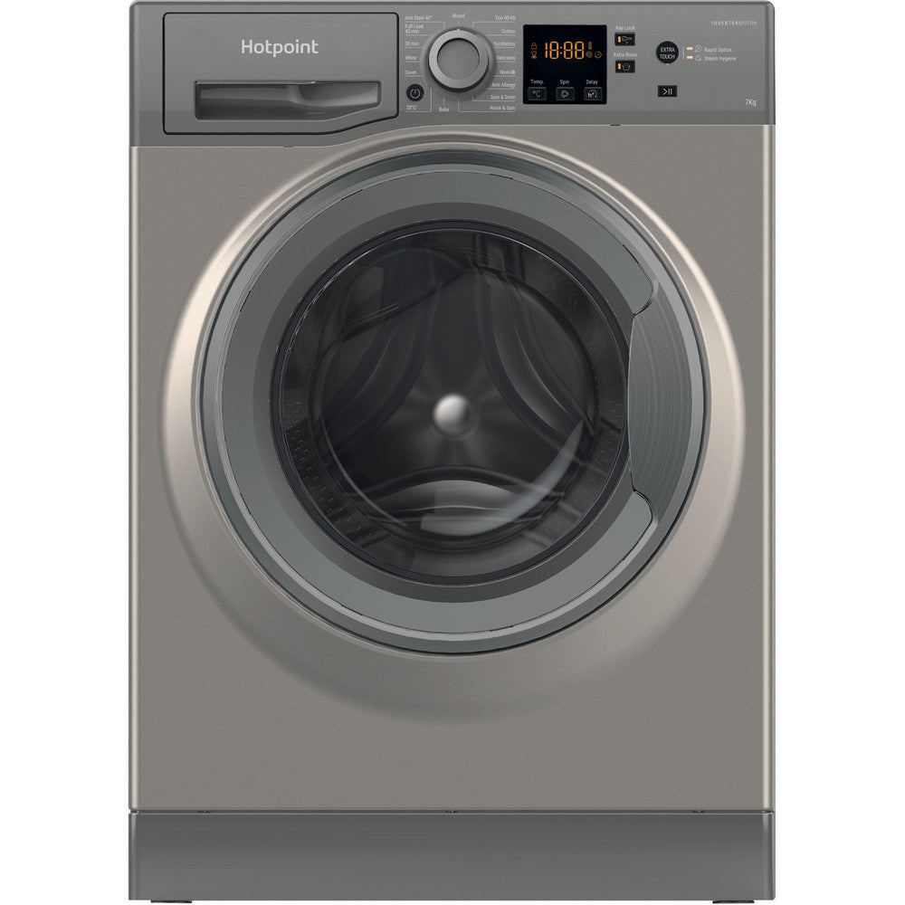 hotpoint-nswf7469gguk-7kg-1400-spin-anti-stain-washing-machine-graphite-graphite-1082406765 Hotpoint NSWF7469GGUK 7kg 1400 Spin Anti-Stain Washing Machine Graphite - Image 1