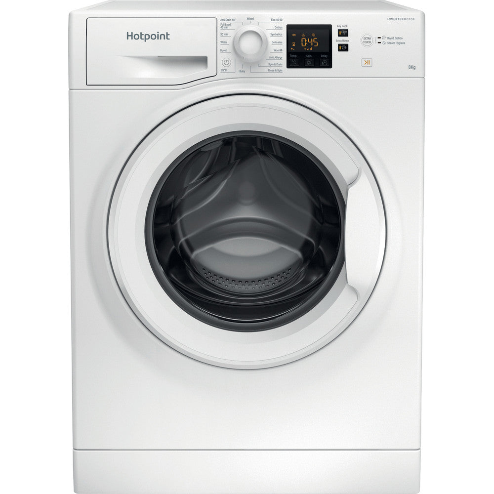 hotpoint-nswf846wuk-8kg-1400-spin-washing-machine-white-1082406786 Hotpoint NSWF846WUK 8kg 1400 Spin Washing Machine White - Image 1
