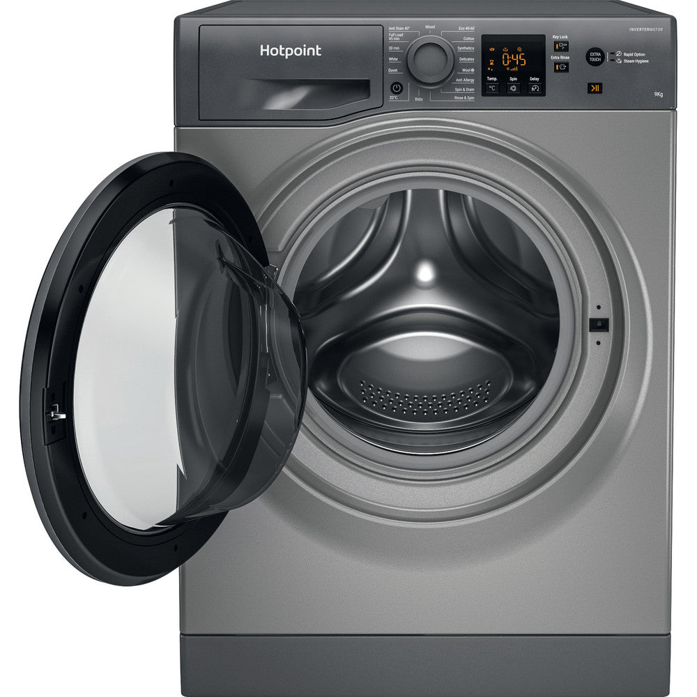hotpoint-nswf946gguk-9kg-1400-spin-washing-machine-graphite-graphite-1082406898 Hotpoint NSWF946GGUK 9Kg 1400 Spin Washing Machine Graphite - Image 2
