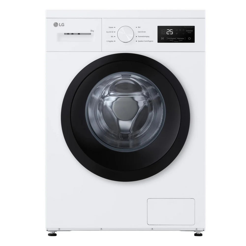 lg-f4a10s8nwk-8kg-1400-spin-front-load-washing-machine-white-a-rated-1190517264 LG F4A10S8NWK 8kg 1400 Spin Front Load Washing Machine White - A Rated - Image 1