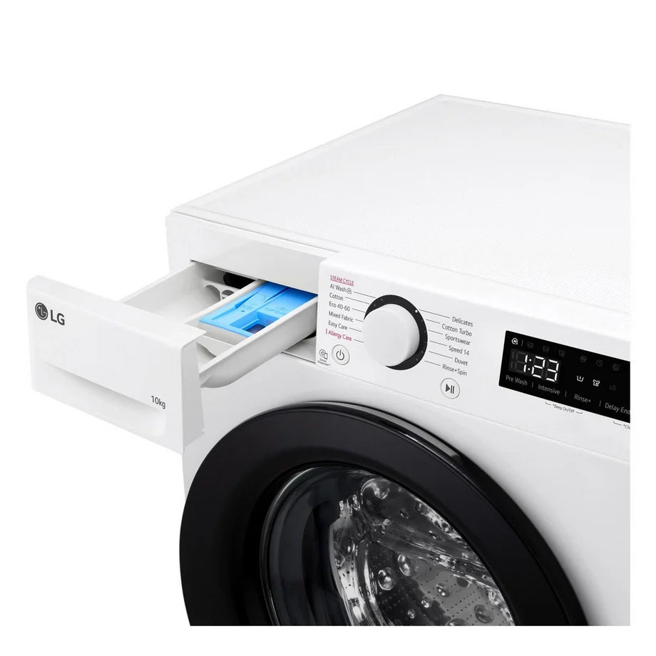 lg-f4y510wbln1-10kg-1400-spin-freestanding-front-load-washing-machine-white-1155125526 LG F4Y510WBLN1 10kg Steam 1400 Spin Freestanding Front Load Washing Machine White - A Rated - Image 4