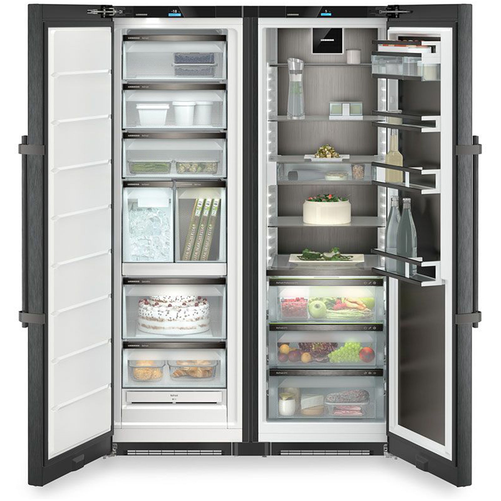 liebherr-peak-xrcbs5295-120cm-519l-freestanding-no-frost-side-by-side-fridge-freezer-black-steel-1154698153 Liebherr Peak XRCBS5295 120cm 519L Freestanding No Frost Side by Side Fridge Freezer Black Steel - Image 2