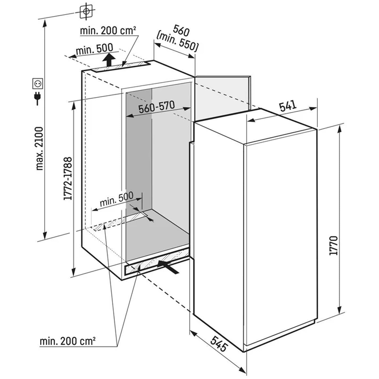 liebherr-plus-sifnse5128-frost-free-fully-integrated-upright-freezer-1154214007 Liebherr Plus SIFNSE5128 Frost Free Fully Integrated Upright Freezer - Image 3