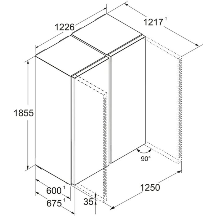 Liebherr Plus XRFSF5245 660L Freestanding No Frost Side by Side Fridge Freezer Silver - Image 4