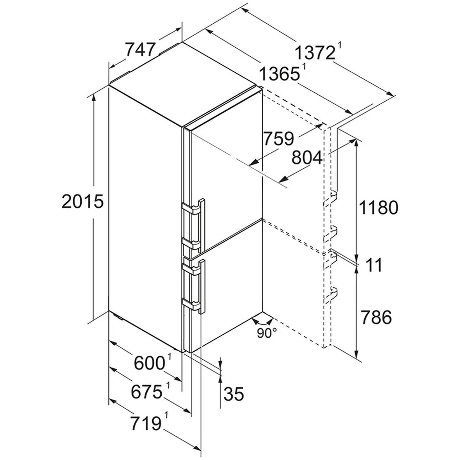 liebherr-prime-cnsdd776i-487l-freestanding-70-30-no-frost-fridge-freezer-stainless-steel-1148975065-1 Liebherr Prime CNSDD776I 487L Freestanding 70/30 No Frost Fridge Freezer Stainless Steel - Image 7