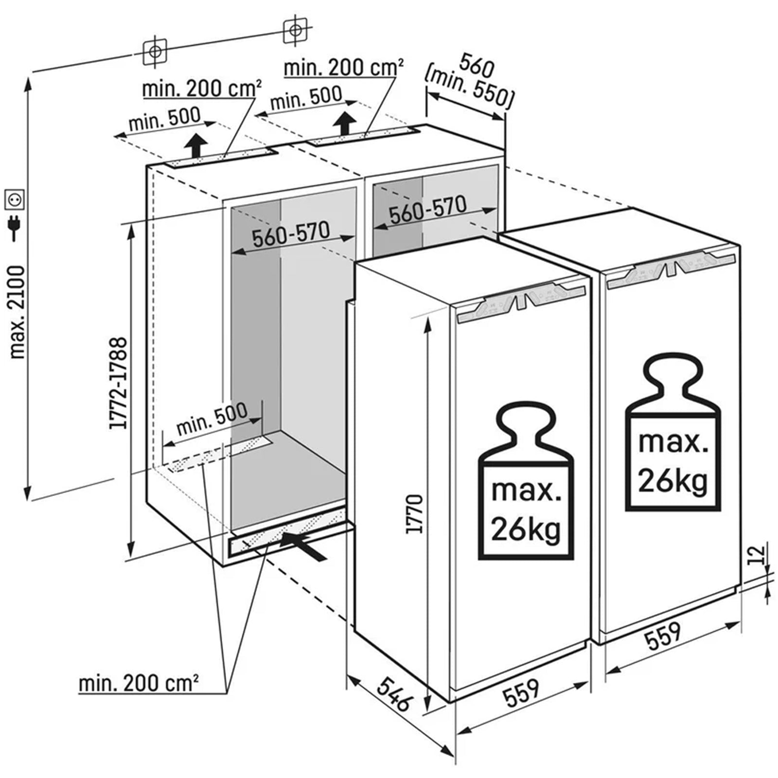 liebherr-prime-ixrf5100-178cm-522l-no-frost-built-in-side-by-side-fridge-freezer-1154214277 Liebherr Prime IXRF5100 178cm 522L No Frost Built in Side by Side Fridge Freezer - Image 3