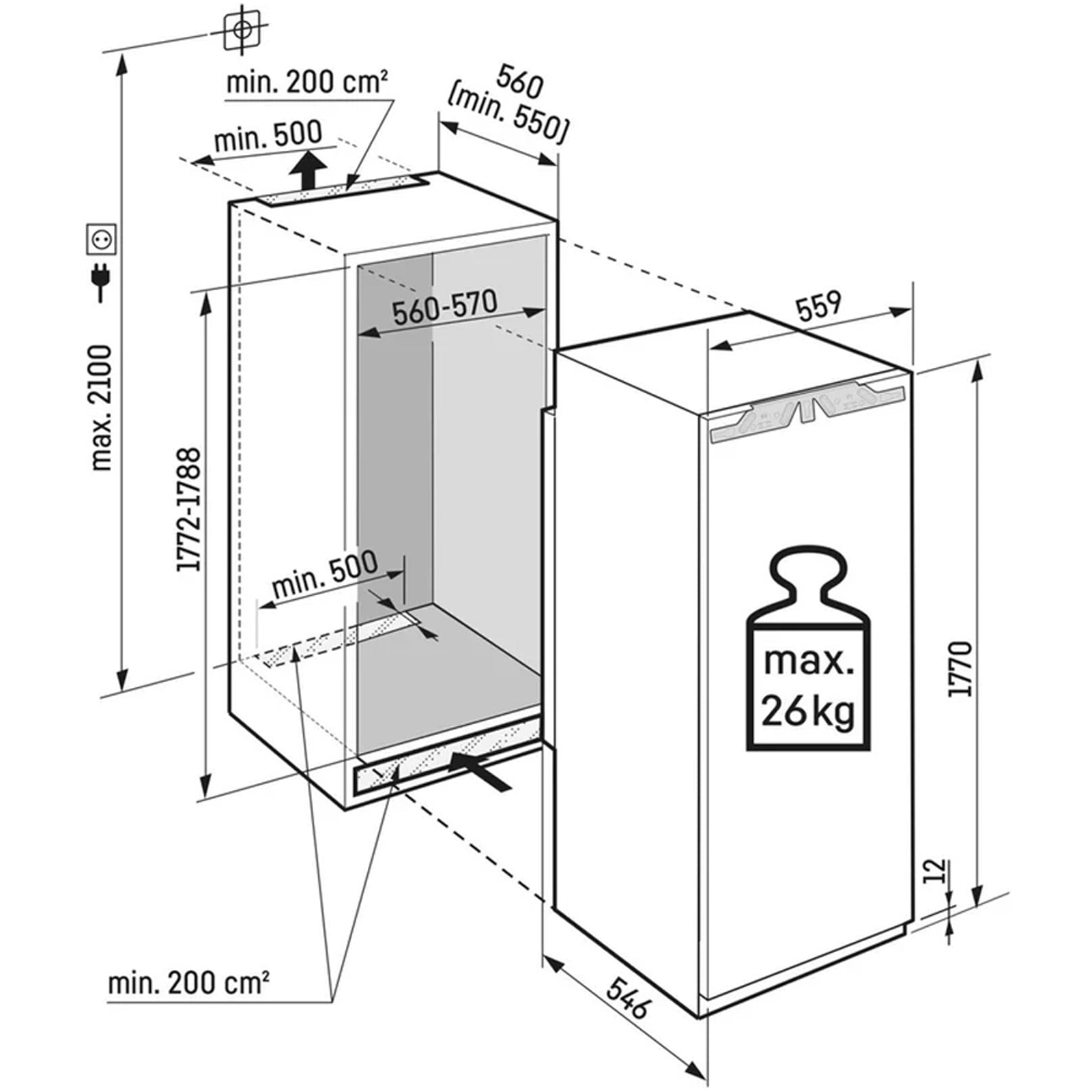 liebherr-pure-sifne5108-frost-free-freezer-fully-integrated-upright-1154214015 Liebherr Pure SIFNE5108 Frost Free Freezer Fully Integrated Upright - Image 4