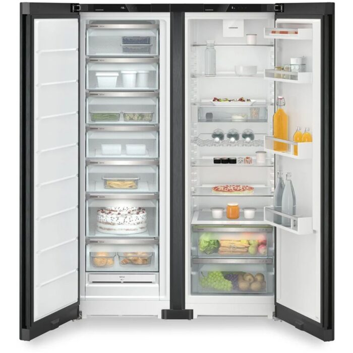 Liebherr XRFBD5220 677L Freestanding No Frost Black Side by Side Fridge Freezer in Black Steel - Image 2