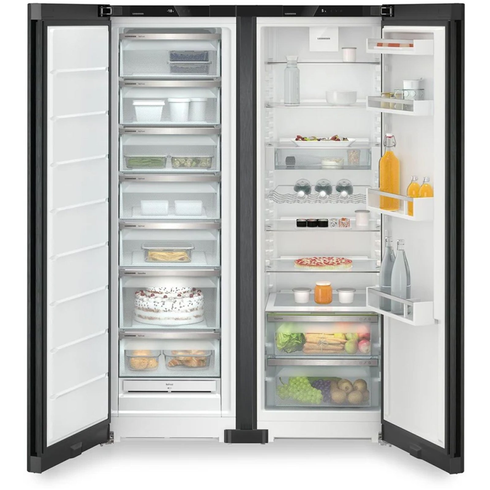 liebherr-xrfbd5220-677l-freestanding-no-frost-black-side-by-side-fridge-freezer-in-black-steel-1154698126 Liebherr XRFBD5220 677L Freestanding No Frost Black Side by Side Fridge Freezer in Black Steel - Image 2