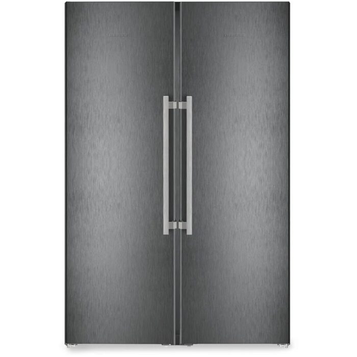 Liebherr XRFBS5295 665L No Frost Freestanding Side by Side Fridge Freezer with Ice Maker in Black Steel - Image 1