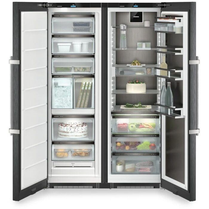 Liebherr XRFBS5295 665L No Frost Freestanding Side by Side Fridge Freezer with Ice Maker in Black Steel - Image 2