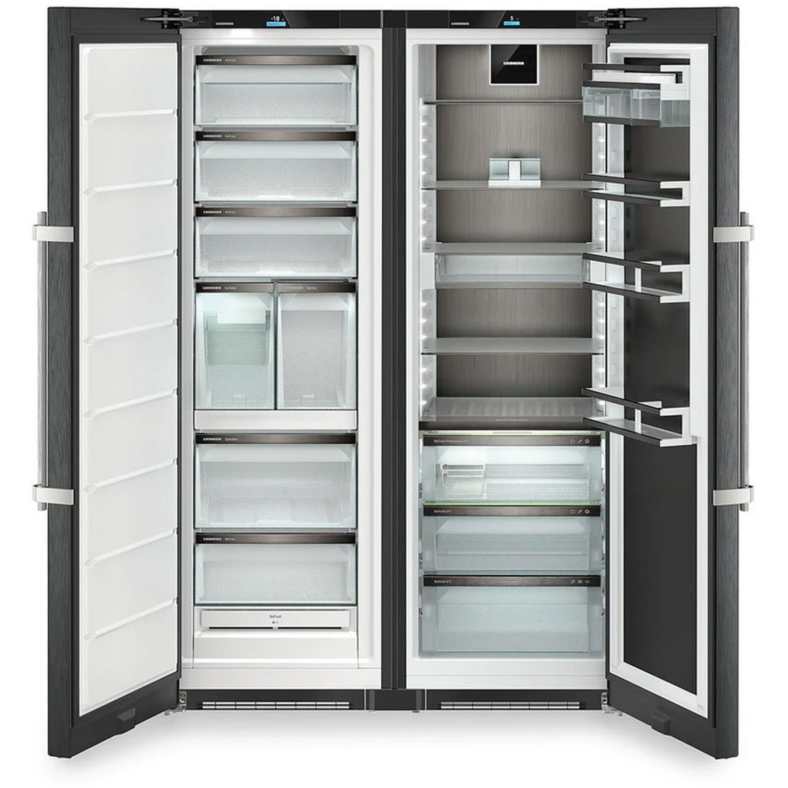 liebherr-xrfbs5295-665l-no-frost-freestanding-side-by-side-fridge-freezer-with-ice-maker-in-black-steel-1154698123 Liebherr XRFBS5295 665L No Frost Freestanding Side by Side Fridge Freezer with Ice Maker in Black Steel - Image 3