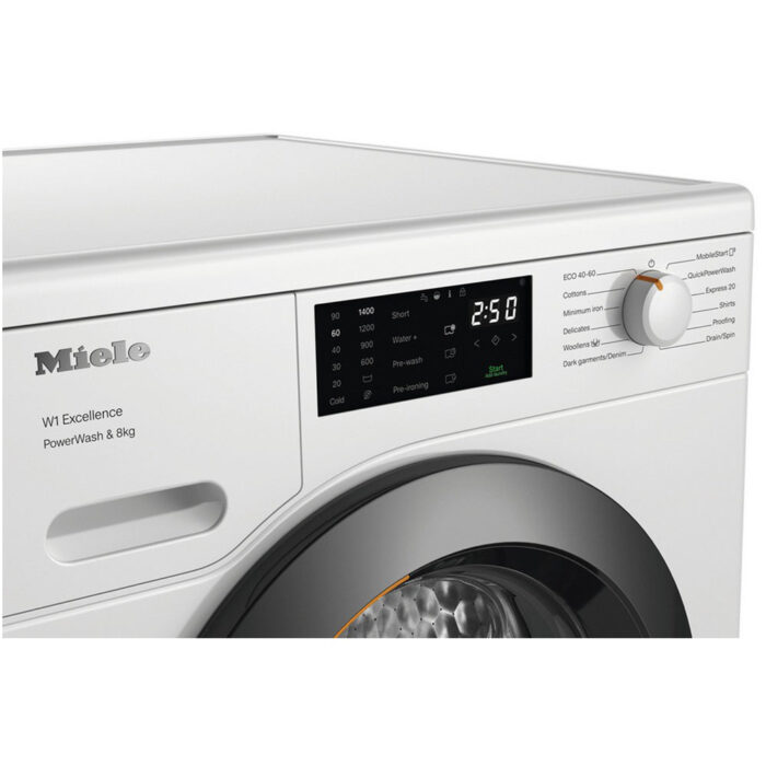 Miele WEB365 WCS PowerWash 8kg 1400 Spin Freestanding Washing Machine Lotus White - Image 4