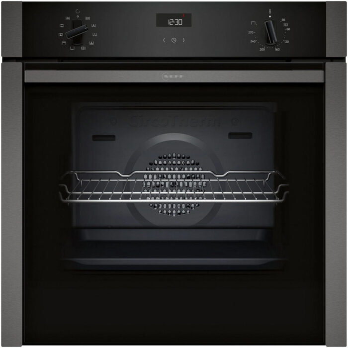 Neff B3ACE4AG3B N50 Slide and Hide 60cm Built In Electric Single Oven Graphite Grey A+ Rated - Image 1