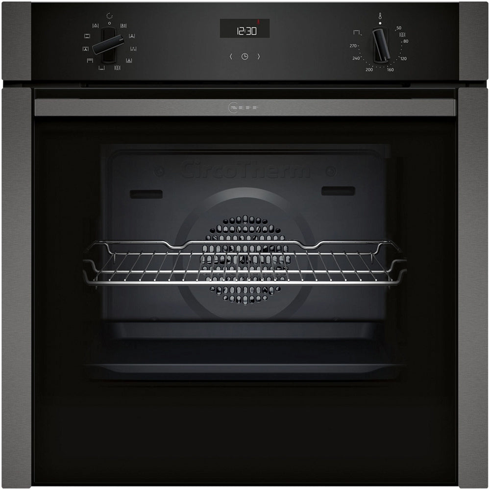 neff-b3ace4ag3b-n50-slide-and-hide-60cm-built-in-electric-single-oven-graphite-grey-a-rated-1168077884 Neff B3ACE4AG3B N50 Slide and Hide 60cm Built In Electric Single Oven Graphite Grey A+ Rated - Image 1