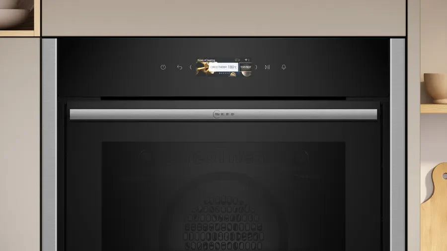 neff-b54cr31n0b-n70-slide-and-hide-built-in-electric-single-oven-stainless-steel-stainless-steel-1082417511 Neff B54CR31N0B N70 Slide and Hide Built-In Electric Single Oven Stainless Steel - Image 2