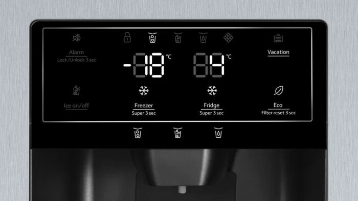 Neff N70 KA3923IE0G Frost Free Freestanding American Fridge Freezer Stainless Steel - Image 3
