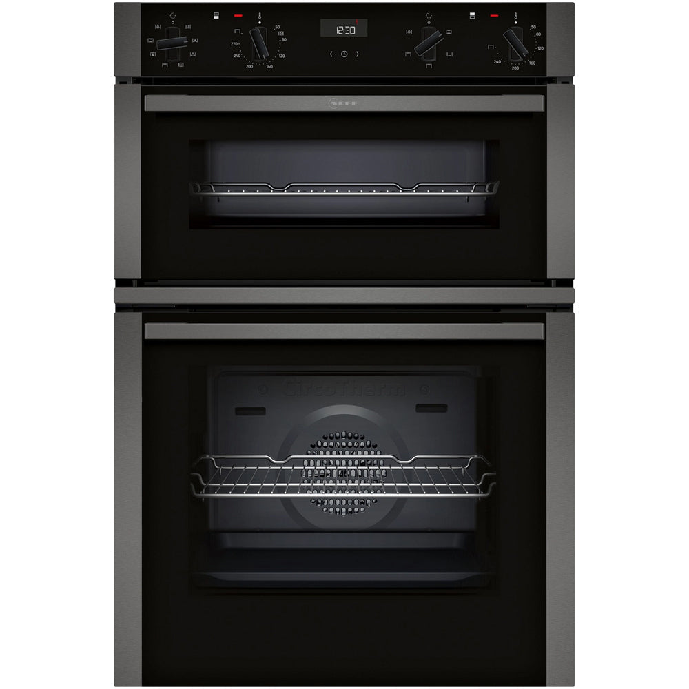 neff-u1ace2ag3b-n50-60cm-built-in-electric-double-oven-graphite-grey-1167922158 Neff U1ACE2AG3B N50 60cm Built In Electric Double Oven Graphite Grey - Image 1