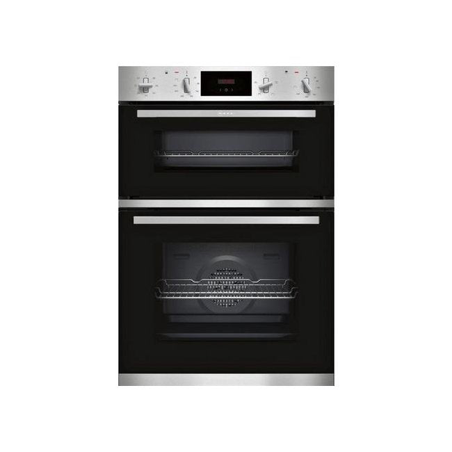 neff-u1gcc0an0b-n30-built-in-electric-double-oven-black-steel-black-1082418440 Neff U1GCC0AN0B N30 Built In Electric Double Oven Black & Steel - Image 1
